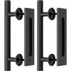 WOLFBIRD 30CM Maniglia per porta scorrevole, Maniglia per porta della stalla, maniglia per porta nera, maniglie per cucina, maniglia per porta scorrevole, per una porta di legno 2PC