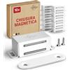 LouMaxx Chiusura Magnetico - forza di tenuta 4kg - set di 10 in bianco - magnete per porte - magneti per mobili - fermo magnetico per porte in acciaio inox - supporto magnetico