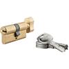 Thirard Cilindro europeo per serratura a pomolo Tiger 6, 30Bx30mm, ottone, anti-sfilamento, anti-perforazione, 5 chiavi - THIRARD