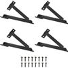 QUARKZMAN 4pcs Cerniere Di Supporto Per Coperchi Pieghevoli Nero | Lunghezza Piegata 4.3/110mm Larghezza Piastra 0.4/11mm, Cerniere Per Coperchi Con 16pcs Viti Per Scatole Di Legno Mobili