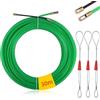 Mis.Moon Sonda Elettricista 30M, Sonda Passacavi, Sonda Tiracavi con 3 Molla di Guida, Sonda Spiralata Acciaio Inox, Sonda Tiracavi Cavo, Ø 4 mm (Verde)
