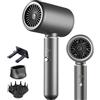 Bizcasa Phon Capelli Professionale, Asciugacapelli con Motore AC 2200w per Asciugatura Rapida, 4 Impostazioni Di Temperatura, 2 accessori styling, per Salone e Molte Acconciature (Grigio 2)