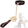 Roiz Collana in pelle staccabile catena regolabile per donna uomo collana accessori per feste cosplay （rosso nero）