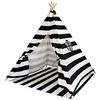 HEJ LØNNE Moritz & Tenda Indiani Bambini - Teepee Con Pavimento e Finestra per Casa Giardino (Strisce Nere)