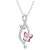 Redsun Collana a forma di animale, in argento Sterling 925, ciondolo a forma di cuore, gatto, cane, coniglio, pig/farfalla/rang/tartaruga, panda, ciondolo a forma di cuore, gioielli per donne, ragazze