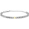 Breil, Collezione Tetra, Bracciale Uomo, Bracciale con Design Romboidale in Acciaio Satinato, Elemento Centrale in Acciaio Ip Gold, Chiusura a Moschettone, Lunghezza Regolabile fino a 22 cm