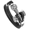 PiercingJak Piercing Jak Bracciale vichingo Mjolnir in acciaio inox, nodo celtico, pelle nera, 1,925 inch