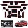 GAFAT Compatibili con Kia Ceed Proceed/XCeed GT Line (Cambio Manuale) 2018-2025 2026 Tappetini Antiscivolo in Gomma per Console Centrale, Portabicchieri, Cuciture Porta, Accessori Ceed XCeed (Rosso)