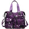 YouNuo Borsa tote da donna, borsa a tracolla con molte tasche, borsa da infermiera, da lavoro, grande, alla moda, in nylon, con manico superiore, Viola, Medium