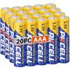PKCELL AAA Batterie 1,5 V ad alte prestazioni zinco carbonio per telecomandi, telefono fisso, giocattoli, confezione da 20, PKCELL
