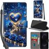 PHINIENLAND Cover per Samsung Galaxy S25 Edge custodia portafoglio Cuore | 3 scomparti carte, 1 tasca banconote, Chiusura magnetica, Supporto, Pelle PU flip cover per Samsung S25 Edge