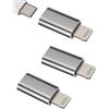 zoyuzan Adattatore da Lightning a USB C(confezione da 3) Presa USBC Femmina iPhone Maschio Convertitore per Apple 14 13 12 11 Pro Max 7 8 Plus X Se Xs Xr Ipad Air Mini Tipo Jack Caricabatterie Cavo Adaptador