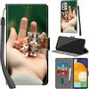 PHINIENLAND Cover per Samsung Galaxy A33 5G custodia portafoglio Gatto | 3 scomparti carte, 1 tasca banconote, Chiusura magnetica, Supporto, Pelle PU flip cover per Samsung A33 5G