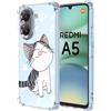 YUXING Cover Trasparente per Xiaomi Redmi A5 4G - Custodia Protettiva Sottile in TPU Morbido Antiurto con Carino Motivo Disegno Cool (Cat)