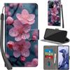 PHINIENLAND Cover per Xiaomi 11T Case PU Pelle Custodia [Kickstand] [Chiusura magnetica] [Slot per Schede], Portafoglio Flip Custodia per Xiaomi 11T Pro,Fiori