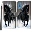 Haninsuze Cover per Samsung Galaxy A7 2018, Custodia Interno TPU Antiurto Portafoglio con Disegni [schede Fessura] [Supporto Stand] Cover Libro in PU Pelle (Cavallo)