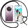ISOI Cover con Cordino per Realme 14 Pro 5G, Custodia Trasparente con Collana Tracolla Laccio Collo Ultra Sottile Morbido TPU Silicone Antiurto AntiGraffio Case, Nero