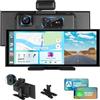 Motorsi Wireless Carplay Autoradio Portatile 10,25 HD Touchscreen, 4K, Schermo Bluetooth per Auto con Navigazione GPS, Controllo Vocale, AUX, Mirror Link, Audio Bluetooth, Collegamento a Specchio