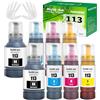 FANSHENG 113 Inchiostro Compatibile con Epson 113 Flaconi di Inchiostro per Ecotank ET-5150 ET5150 ET-5170 ET-16650 ET-16600 ET-16150 ET-15000 ET-5100 ET-5160 ET-5800 Pro ET-5850 (8 Pack 2BK/2C/2M/2Y)
