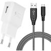 Mijun Caricabatterie per Samsung, Caricatore originale con Cavo USB C Ricarica Rapida Nylon Intrecciato 2M Compatibile con Samsung Galaxy S23/S22/S21 Ultra/S21+/S20/Note9/S10/S10e/S9/S9+/A54/A53/A34/A14