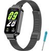 CHULN Metallo Cinturino Compatibile con Xiaomi Miband 9 Active/Redmi Watch Band 3, Regolabile Braccialetto di Ricambio in Acciaio Inossidabile per Xiaomi Miband 9 Active. (No Host)