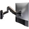 WORLDLIFT Supporto Monitor Muro da Parete per PC e TV - per Schermi 17-32 Pollici - Braccio Singolo con Molla a Gas Ergonomico Regolabile, VESA 75x75, 100x100 mm, 8 kg