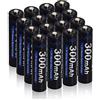 CITYORK Batteria AAA NiMH 300mAh 1,2V Ricaricabili, per lampade solari, lampade da giardino, segnaletica solare, illuminazione solare a LED per esterni, mouse, sveglie, giocattoli (16 pezzi)