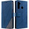SONWO Cover per Realme 5 / Realme 5S / Realme 5i, Flip Caso in PU Pelle Case Cover Portafoglio Custodia per Realme 5 / Realme 5S / Realme 5i, [Kickstand] [Slot per Schede], Blu