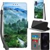 PHINIENLAND Cover per Samsung Galaxy S25 Edge custodia portafoglio Foresta | 3 scomparti carte, 1 tasca banconote, Chiusura magnetica, Supporto, Pelle PU flip cover per Samsung S25 Edge