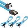 POPPSTAR 3x cavi dati di 0.5m flessibili Sata 3 HDD SSD, connettore dritto su angolato di 90 gradi, fino a 6 GB/s, blu