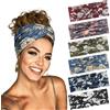 BELEVO 6 Pezzi Fascia Donna Capelli, Fascia Elastica Capelli Bandana Antiscivolo Da Donna Fascia Sportiva Adatto Per Corsa, Yoga, Palestra (Rose)