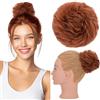 Silk-co Grande Chignon Finto per Capelli Ricci 45g Chignon Capelli Veri Umani Naturali Coda Extension per Donna, Castano Ramato