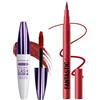 Lestpola Mascara rosso e eyeliner Set 5D Silk Fiber Telescopic Mascara Volume e Lunghezza, Asciugatura Rapida Eyeliner Liquido, Durevole, Impermeabile, Resistente alle sbavature, Trucco Oculare Altamente