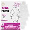 Enida - 96 patch anti-brufoli invisibili | 3 misure | azione mirata in una notte | patch idrocolloidi per acne | Cura viso discreta per adolescenti e adulti, senza profumo + eBook di bellezza in