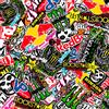 AUTO-STYLE Pellicola Decorativa Stickerbomb - Graffiti Design 2 - Rotolo 60x200cm - autoadesiva