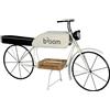 DRW Moto Vintage Fioriera con Vassoio in Legno Bianco, Nero e Naturale 103x188x57 cm