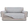 Easy-Going Copridivano reversibile Loveseat a 2 cuscini, per cani, impermeabile, protezione per mobili con bastoncini in schiuma, cinghie elastiche per animali domestici (Loveseat, grigio