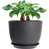 thirei Sottobicchieri in plastica, 30 cm, 5 sottobicchieri per vasi di fiori, per piante interne ed esterne, colore nero