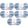 Gründl Mohanna - Filato per lavorare a maglia e all'uncinetto in 90% poliacrilico, 10% mohair, 5 x 100 g, lana spessa, azzurro/turchese/blu scuro