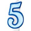 Decoraparty Candelina Compleanno a Numero 5 per Torta Blu Azzurra, Candela di Cera da Maschio, Anniversario, Festa, Party Ricorrenza, Pensionamento, Bambino Bambina Celeste Altezza 7 cm