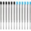 Fwobumy 12 ricariche per penna a sfera in metallo, ricariche compatibili con Parker e altri inchiostri indelebili, mini penna a sfera formato G2 standard internazionale per scuola e ufficio scrivente, nero e