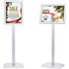 Mutualsign Supporto per info DIN A4, espositore per poster con base stabile, espositore da pavimento per menu/comunicazioni/display, supporto per cartelli di benvenuto all'aperto, supporto per