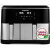 Instant Pot Vortex Dual 11L Friggitrice ad Aria senza PFAS, Grande due cestelli, 7 L+4L, 8 in 1 - disidratazione, grigliatura, cottura al forno, rivestimento antiaderente - Acciaio Inossidabile