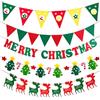 Lahviuu Buon Natale Bunting,5 Pezzi Striscione Natalizio Striscione Buon Natale Decorazion Natale Bandiere Bunting Accessori Natalizi per Casa,per Festa di Natale Decorazioni Banner