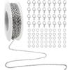 TOAOB THE ONE AND ONLY BABY TOAOB 10 Metri Catene per Collane Fai da Te 3mm Catenella in Acciaio Inox con 100 Anelli Aperti e 40 Chiusure a Moschetton per Bracciali Creazione di Gioielli Bigiotteria