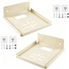 ZIJANG 2 Pezzi Mensole da Muro Senza Foratura, Mensolina da Muro Piccola fon Foro Cavo, 12 x 12 cm Supporto per Telecamera a Parete, Crema Mensola Galleggiante, per Soggiorno, Camera Letto, Ingresso