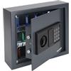 HMF Cassaforte Portachiavi con codice numerico, Armadietto Portachiavi con serratura elettronica | 30 ganci | 30 x 28 x 10 cm | Antracite
