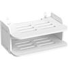 Hapivida Scaffale Montato a Parete per Router WiFi, Supporto Multifunzionale per Set-top Box TV, DVD, Cavi, Telecomandi, Console di Gioco, Dispositivi di Streaming, con Fori di Dissipazione del Calore
