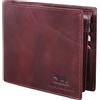 MORUCHA Mens RFID blocco vera pelle morbida Passcase portafoglio M-115 bordeaux