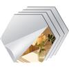 Decoroom Adesivi a specchio 20 x 20 cm, 4 pezzi, piastrelle a specchio autoadesive, esagonali, 2 mm di spessore, piastrelle quadrate a specchio, da attaccare su pareti, bagno, camera da letto, porte,